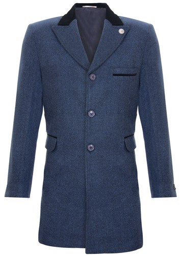 Manteau long marine pour - long,