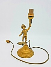 Pied de lampe en régule avec chérubin, angelot électrifié ampoule E14