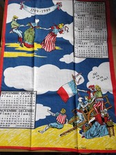 Calendrier tissus torchon 1989 anniversaire révolution française