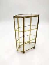 ancienne vitrine hexagonale porte laiton boite en verre à bijoux