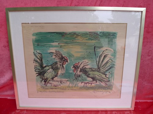 Lithographie kamphähne hofner - lithographie,