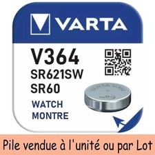 Pile bouton spéciale pour montre : V364 SR60 SR621SW Oxyde d'Argent 1,55V 20 mAh