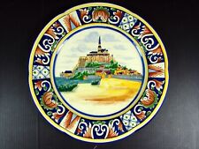 Assiette Faïence de Rouen Décor Mont Saint Michel Signée