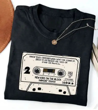Retro boy band cassette shirt - boy,