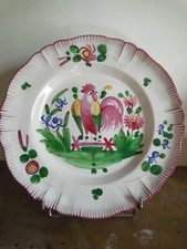ASSIETTE ancienne COQ PEINT n°23 -  SAINT CLEMENT KG Keller Guérin