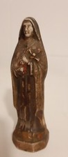 Ancienne statue VIERGE ou SAINTE THERESE  XIX XXe porcelaine polychrome dévotion