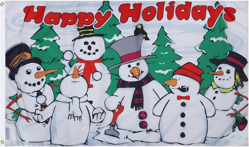 Happy holidays snowmen flag - happy,