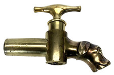 Ancien gros ROBINET en bronze tête de CHIEN fin XVIIIème début XIXème