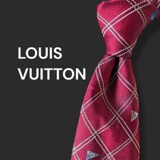 LOUISVUITTONcup Louis Vuitton Cup Tie Red Plaid Pattern