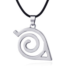 Naruto Bijou Collier Pendentif Métal Logo Konoha Leaf Village Cosplay