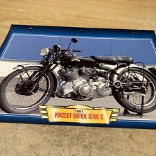 Vincent 1000 Rapide Série C 1951 fiche carte moto passion collection Atlas