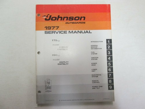 1977 johnson hors bord - johnson, service