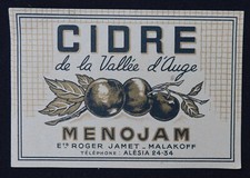 Etiquette CIDRE DE LA VALLEE