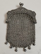 Bourse,  aumônière cotte de maille Châtelaine Argent Massif. 19 ème 