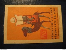 Affiche De Chameau Camel Timbre Vignette TCHÉCOSLOVAQUIE Étiquette Mammifère