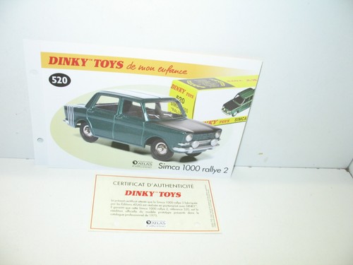 Fiche certif dinky toys - +,