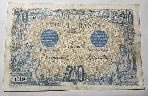 Francs bleu 1906 - 20, 6/01/1906