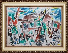 "Au Lapin Agile ",gouache sur papier 29,7/41cms