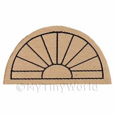 Maison de Poupées Miniature 61mm Demi Lune Beige Welcome (Bienvenue) Tapis