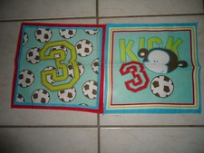 2 MOUCHOIRS THEME BALLON de FOOT - patchwork