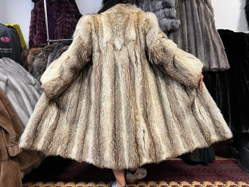 Manteau fourrure coyote - fourrure,