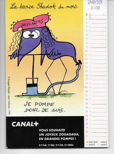 Calendrier canal shadok 2000 - calendrier,