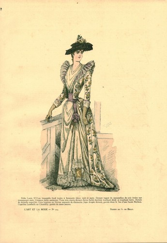 Gravure ancienne 1889 mode