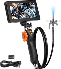 Caméra Endoscopique Endoscope Bidirectionnel Articulé 180° IPS 5" Zoom 8X VEVOR