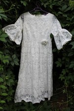 robe vintage polyestère dentelle ancienne 1960 / 1970