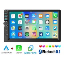 Doppel DIN 7" Autoradio Carplay Android Auto Bluetooth USB SD AUX Fernbedienung