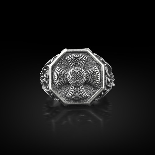 Bague chevalière homme - , en