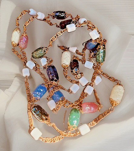 Collier ancien perles verre - collier,