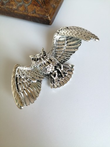 Broche unisexe hibou argenté - unisexe,