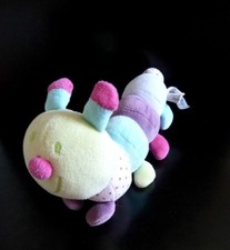 10. DOUDOU PELUCHE BOUT'CHOU CHENILLE rose vert bleu blanc mauve EX. ETAT