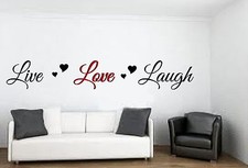 Live Love Laugh hearts wall decal sticker art for dining area kitchen bedroom