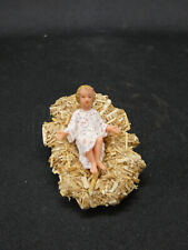 santon DEVINEAU, l'enfant Jésus en plastique 5 cm sur lit 7,5 cm, taille 3,5