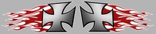 2 X CROIX DE FER FLAMMES VW COMBI COX 18cmX8cm AUTOCOLLANT STICKER AUTO CA109