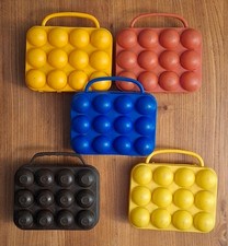 lot 5 boîtes anciennes à oeufs de couleur différente (POLA)