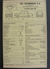 Fiche technique automobile Fiat 131 diesel super 2500