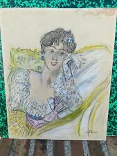 dessin ancien signé Boldini proche helleu degas Blanche Sargent