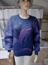 Magnifique Pull Mohair & Victoria ANNY BLATT tricoté main  taille 38 / 40  Com9