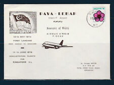 ( enveloppe Singapore vol  Airbus A 300 B  Madras Singapour   1974