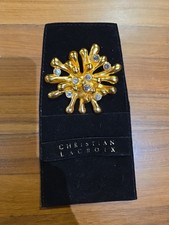 Broche croix baroque cristaux CHRISTIAN LACROIX Vintage