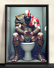 Affiche / Poster KRATOS GOD OF WAR aux WC