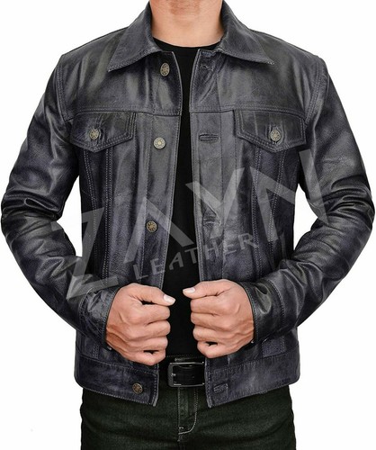 Veste camionneur cuir - veste,