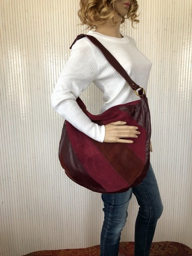Sac cuir daim bordeaux - daim,