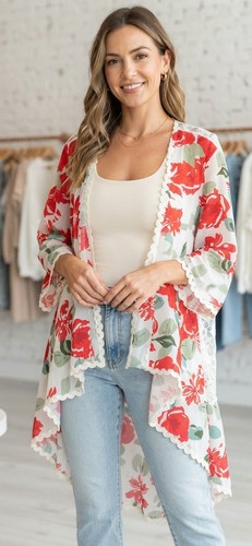 Gilet kimono femme dentelle