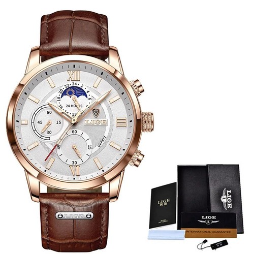 Montre lige quartz cuir - montre, en