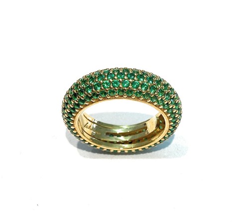 Anneau bande pavé zircons - de,