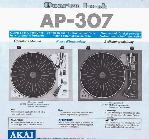 Akai 307 turntable manual - akai,
